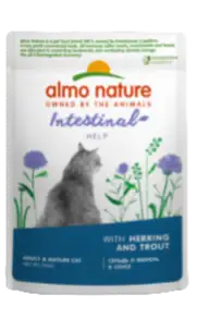Almo Nature Влажный корм для взрослых кошек для поддержания пищеварения с сельдью и форелью в соусе (пауч)