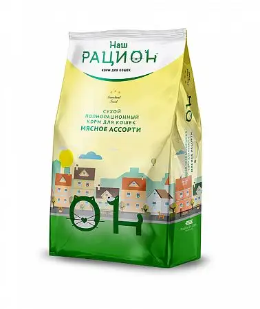 Купить Наш Рацион сухой корм для кошек мясное ассорти