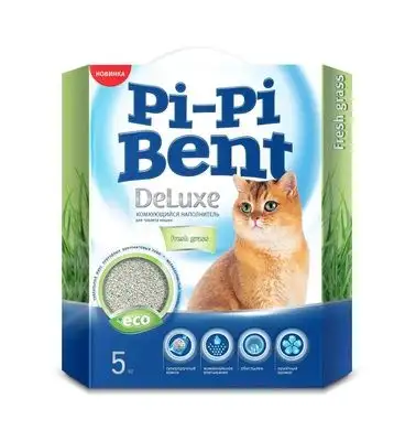 Купить pi-pi-bent комкующийся наполнитель для кошек "Делюкс Фреш Грасс"