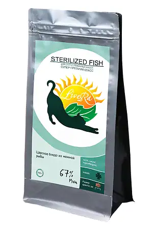 Купить livera sterilized сухой корм для стерилизованных кошек с рыбой