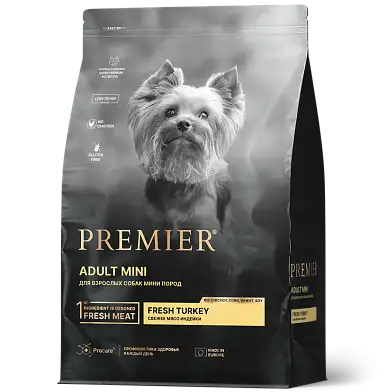 Premier сухой корм для взрослых собак мелких пород с индейкой