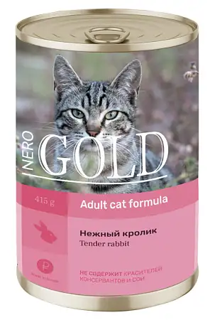 Купить nero gold консервы для кошек «Нежный кролик» 