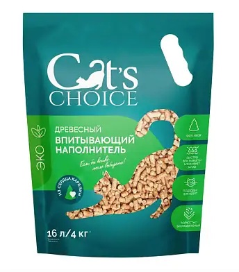 Cat's choice Древесный наполнитель для кошек впитывающий