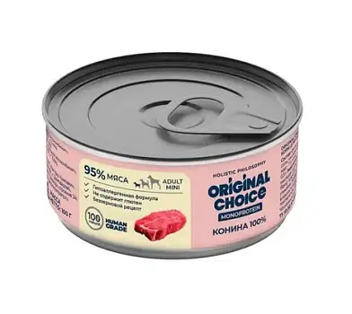 ORIGINAL CHOICE MONOPROTEIN ADULT MINI консервы для собак мелких пород конина 100%