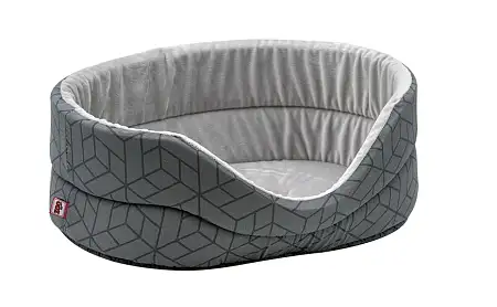 Купить zooexpress лежанка «Геометрия» с плюшем для кошек и собак, серый