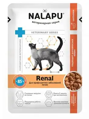 NALAPU Renal влажный диетический корм для взрослых кошек для профилактики заболеваний почек (пауч)