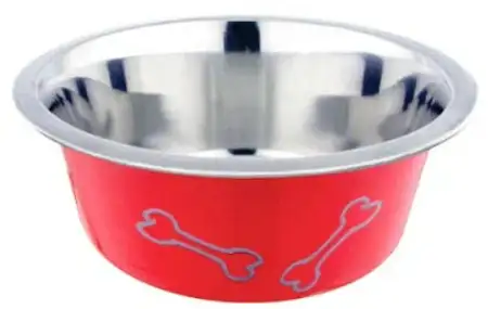 Купить homepet color Косточки миска металлическая для собак и кошек, красная