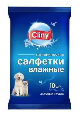 Cliny влажные салфетки для кошек и собак